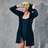 image:imageSpeedo Womens Hooded Aquatic Fitness Robe and CoverUp with Full Front ZipHeather Grey