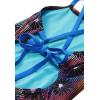 image:imageSpeedo Womens Swimsuit One Piece Endurance Turnz Tie Back PrintedBlue Lemonade