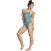 image:imageSpeedo Womens Swimsuit One Piece Endurance Turnz Tie Back PrintedHigh Neck Aqua