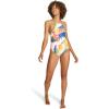 image:imageSpeedo Womens Swimsuit One Piece Endurance Turnz Tie Back PrintedHigh Neck Block Tropics