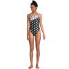 image:imageSpeedo Womens Swimsuit One Piece Endurance Turnz Tie Back PrintedSpeedo Black Dot