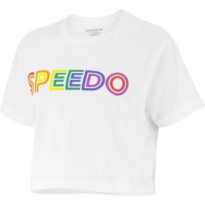 image:imageSpeedo womens Tshirt Short Sleeve Crew Neck Vintage Crop2022 Pride White