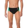 image:imageSpeedo Mens Poly Mesh Square Leg SwimsuitBlackGreen Splice