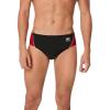 image:imageSpeedo Mens Poly Mesh Square Leg SwimsuitBlackRed Splice