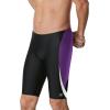 image:imageSpeedo Mens Swimsuit Jammer Endurance Splice Team Colors  Manufacturer DiscontinuedEdge BlackPurple