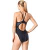 image:imageSpeedo Womens Swimsuit One Piece PowerFlex Flyback Solid Adult Team ColorsBlackGrey