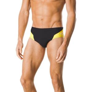 image:imageSpeedo Mens Poly Mesh Square Leg SwimsuitBlackYellow Spark