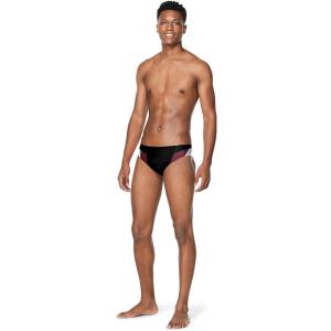 image:imageSpeedo Mens Poly Mesh Square Leg SwimsuitEdge BlackMaroon