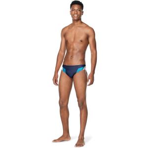 image:imageSpeedo Mens Poly Mesh Square Leg SwimsuitEdge NavyLight Blue