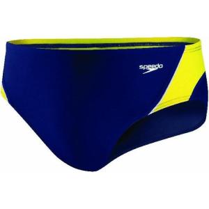 image:imageSpeedo Mens Poly Mesh Square Leg SwimsuitNavyGold Splice