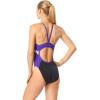 image:imageSpeedo Woemns Swimsuit One Piece Endurance Flyback Printed Adult Team ColorsSpark BlackPurple