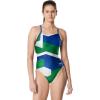 image:imageSpeedo Womens Swimsuit One Piece ProLT Cross Back Printed Adult Team ColorsTeam BlueGreen