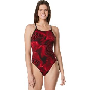 image:imageSpeedo Womens Swimsuit One Piece ProLT Cross Back Printed Adult Team ColorsFusion Speedo Red