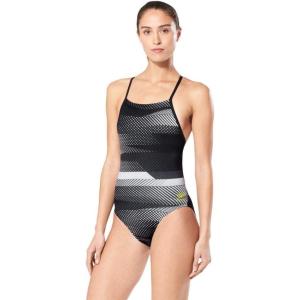 image:imageSpeedo Womens Swimsuit One Piece ProLT Cross Back Printed Adult Team ColorsThe Fast Way BlackWhite