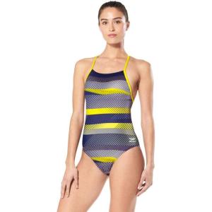 image:imageSpeedo Womens Swimsuit One Piece ProLT Cross Back Printed Adult Team ColorsThe Fast Way NavyGold