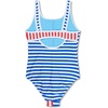 image:imageSpeedo Girls Swimsuit One Piece Thin StrapsMariner Stripe Cobalt