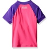 image:imageSpeedo Girls Uv Swim Shirt Short Sleeve Color Block RashguardDiscontinuedElectric Pink