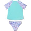 image:imageSpeedo Girls Uv Swim Shirt Short Sleeve Rashguard SetArctic Glass