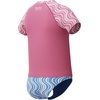 image:imageSpeedo Girls Uv Swim Shirt Short Sleeve Rashguard SetWavy Stripe Pink LemonadePeriwinkle Blue
