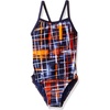 image:imageSpeedo Girls Powerflex Eco Laser Sticks Pulse Back SwimsuitLaser NavyOrange