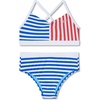 image:imageSpeedo Girls Swimsuit Two Piece Bikini SetMariner Stripe Cobalt
