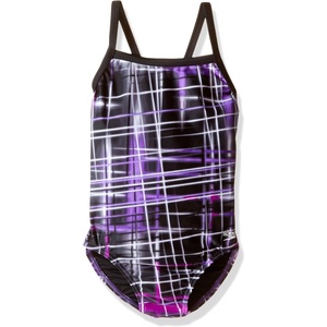 image:imageSpeedo Girls Powerflex Eco Laser Sticks Pulse Back SwimsuitLaser Speedo Purple