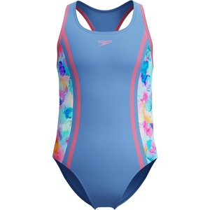 image:imageSpeedo Girls Printed Sport SplicePeriwinkle Blue Watercolor Garden