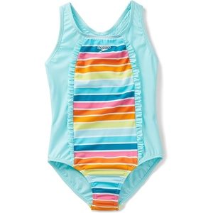 image:imageSpeedo Girls Printed Sport SpliceRainbow Stripe Aqua