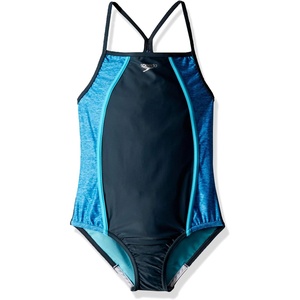 image:imageSpeedo Girls Swimsuit One Piece Thin StrapsHeather Asphalt