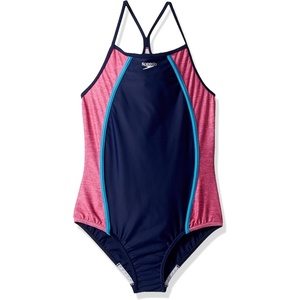image:imageSpeedo Girls Swimsuit One Piece Thin StrapsHeather Blue Harmony