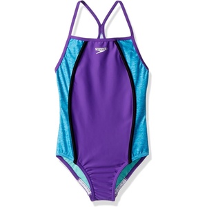 image:imageSpeedo Girls Swimsuit One Piece Thin StrapsHeather Speedo Purple