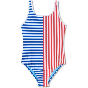 image:imageSpeedo Girls Swimsuit One Piece Thin StrapsMariner Stripe Cobalt