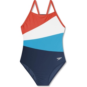 image:imageSpeedo Girls Swimsuit One Piece Thin StrapsRadiating Blue Print
