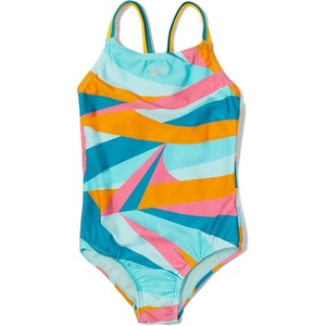 image:imageSpeedo Girls Swimsuit One Piece Thin StrapsWavy Enamal Blue