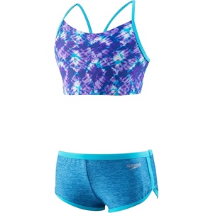 image:imageSpeedo Girls Swimsuit Two Piece Bikini Boy Short SetBlue