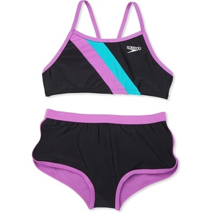 image:imageSpeedo Girls Swimsuit Two Piece Bikini Boy Short SetSpeedo Black