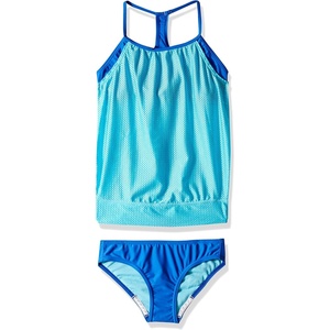 image:imageSpeedo Girls Swimsuit Two Piece Tankini Mesh Blouse Thin StrapDiscontinuedAzure Aqua