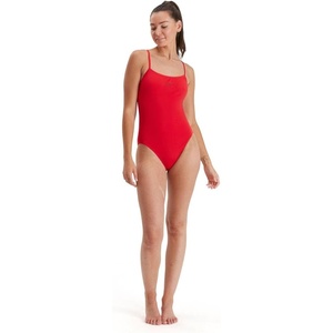 image:imageSpeedo Womens Solid Endurance Thin Strap SwimsuitEnglish Red
