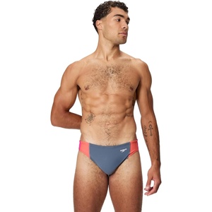 image:imageSpeedo Mens Swimsuit Brief Eco Flex 2 Outseam BeachstarBlock Grey LeadTropical Coral