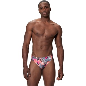 image:imageSpeedo Mens Swimsuit Brief Eco Flex 2 Outseam BeachstarCut Flowers Grey Lead