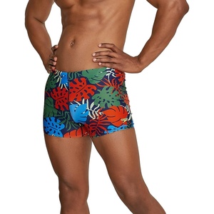 image:imageSpeedo Mens Swimsuit Square Leg PrintedPalm Dark Ivy
