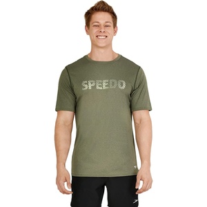 image:imageSpeedo Mens Uv Swim Shirt Graphic Short Sleeve TeeHexalator Douglas Fir