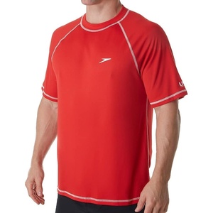 image:imageSpeedo Mens Uv Swim Shirt Short Sleeve Loose Fit Easy TeeLoose Atomic Red