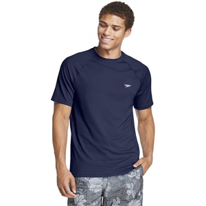 image:imageSpeedo Mens Uv Swim Shirt Short Sleeve Regular Fit SolidPeacoat