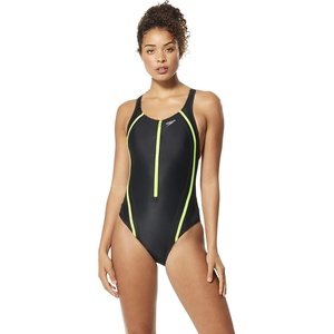 image:imageSpeedo Womens Swimsuit One Piece Creora Highclo Quantum Splice High Cut SolidMdGreen Glow