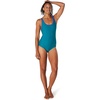 image:imageSpeedo Womens Swimsuit One Piece Contrast Binding High CutDeep Lake