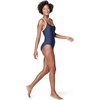 image:imageSpeedo Womens Swimsuit One Piece Contrast Binding High CutPeacoat