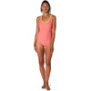 image:imageSpeedo Womens Swimsuit One Piece Contrast Binding High CutSun Kissed Coral