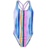 image:imageSpeedo Womens Swimsuit One Piece Thin Strap High CutRainbow Stripe