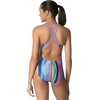 image:imageSpeedo Womens Swimsuit One Piece Thin Strap High CutRainbow Stripe